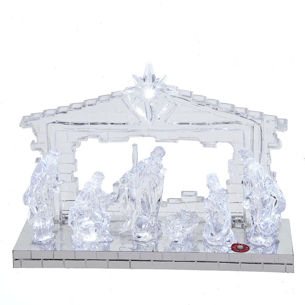 Kurt Adler 8.7-Inch Battery-Operated Light-Up LED Musical Nativity Scene
