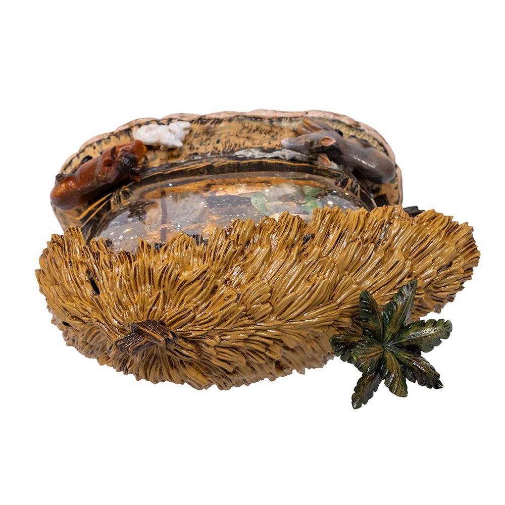 Kurt Adler 8-Inch Battery-Operated USB Lighted Nativity Scene with Spinning Glitter Water Globe