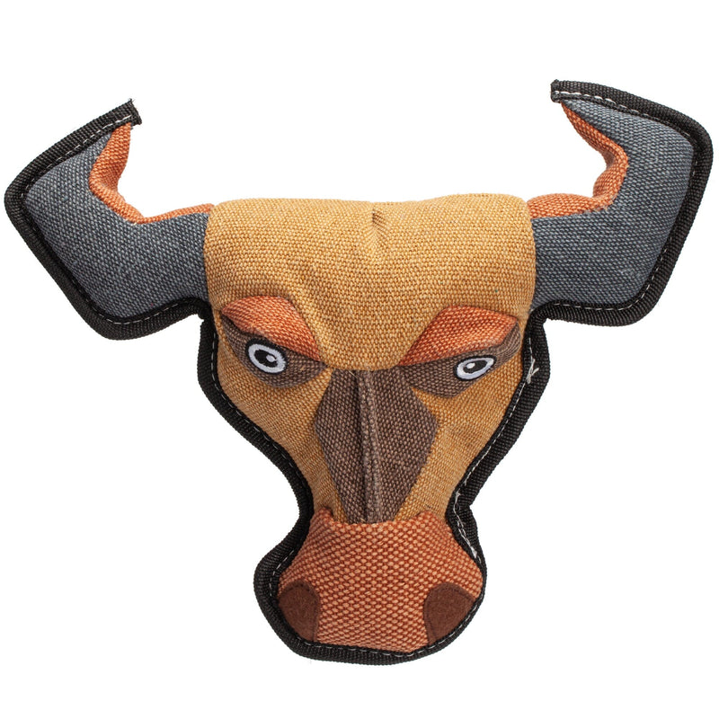 Dogline 10-Inch Nature Bull Animal Squeaky Dog Toy
