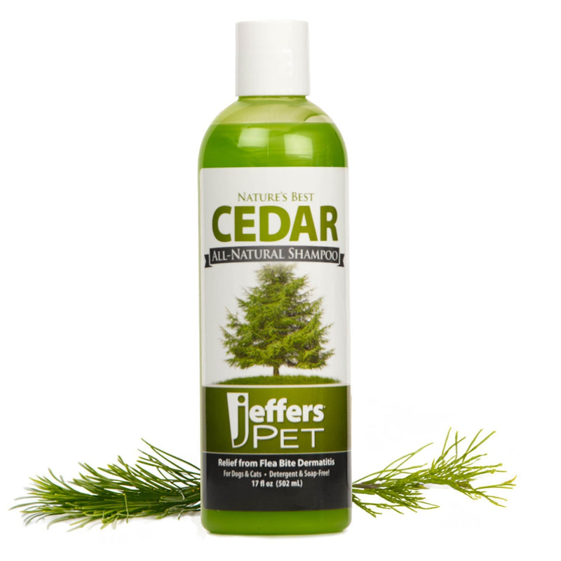 Jeffers Pet Natures Best Cedar All-Natural Flea Bite Relief Shampoo for Dogs and Cats