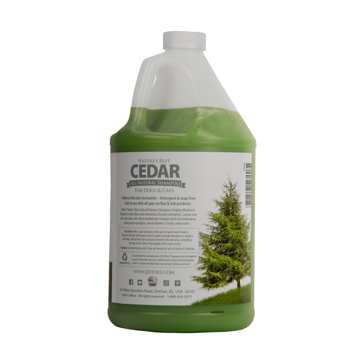Jeffers Pet Natures Best Cedar All-Natural Flea Bite Relief Shampoo for Dogs and Cats