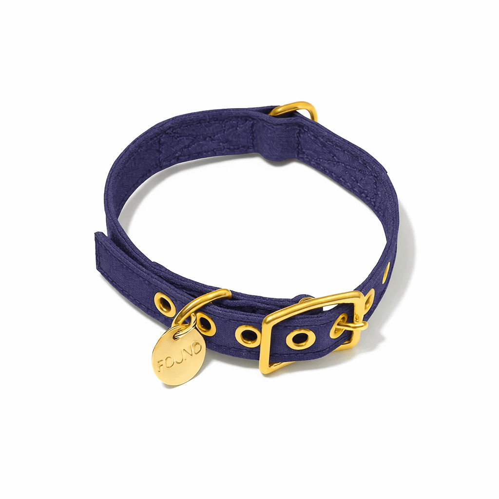 Navy Cotton Canvas Cat & Dog Collar