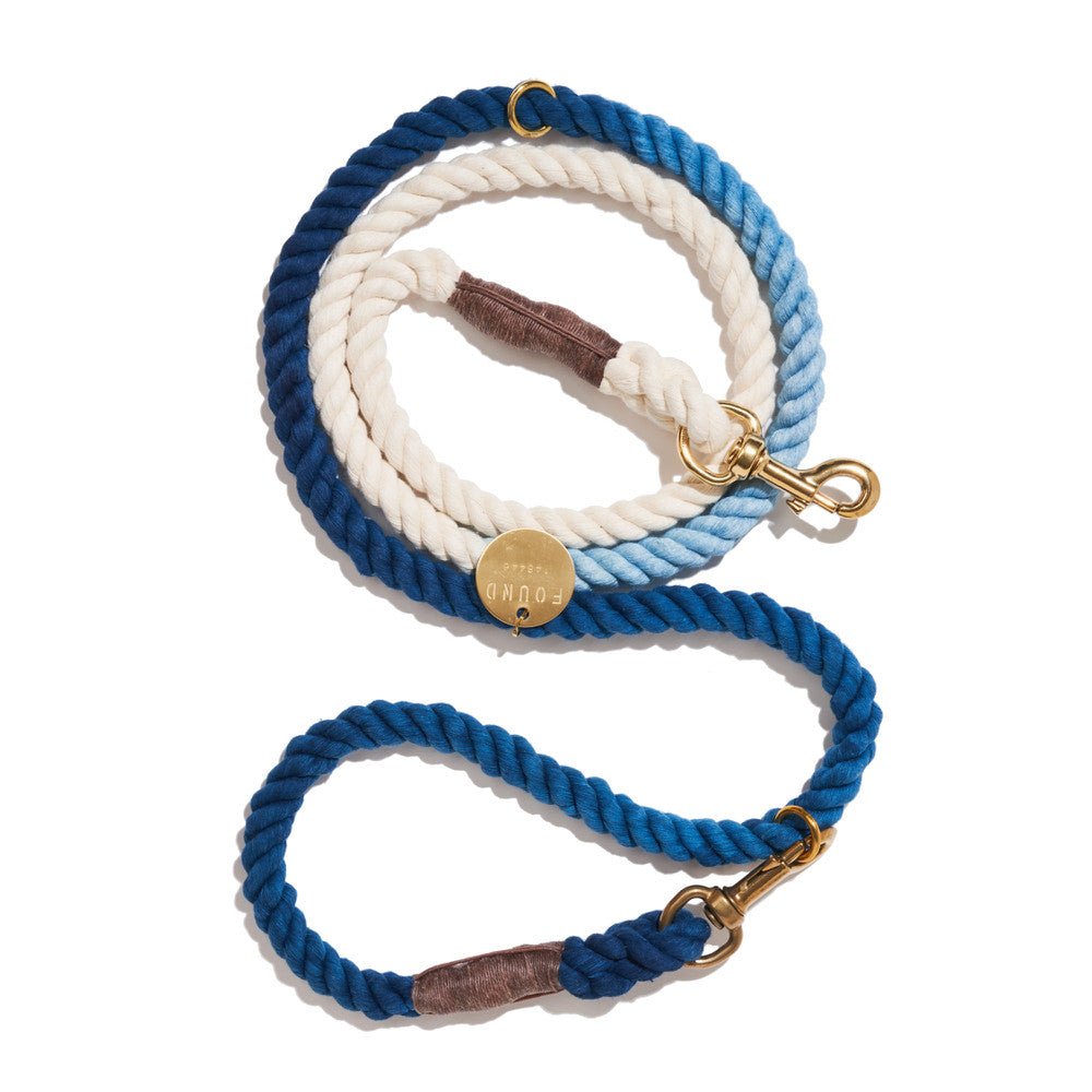 Navy Cotton Rope Dog Leash by Found My Animal | Bolt Snaps, Adjustable