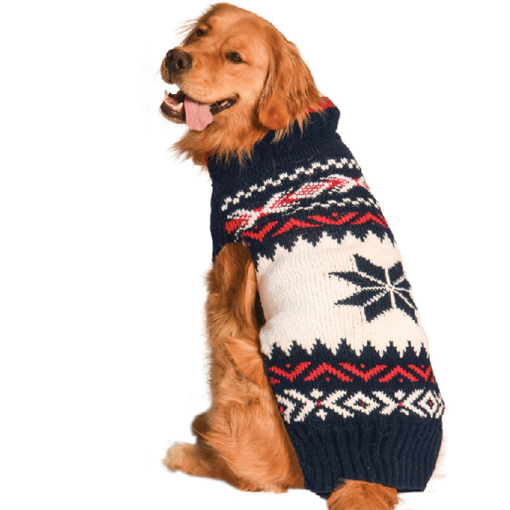 Chilly Dog Navy Vail Wool Dog Sweater