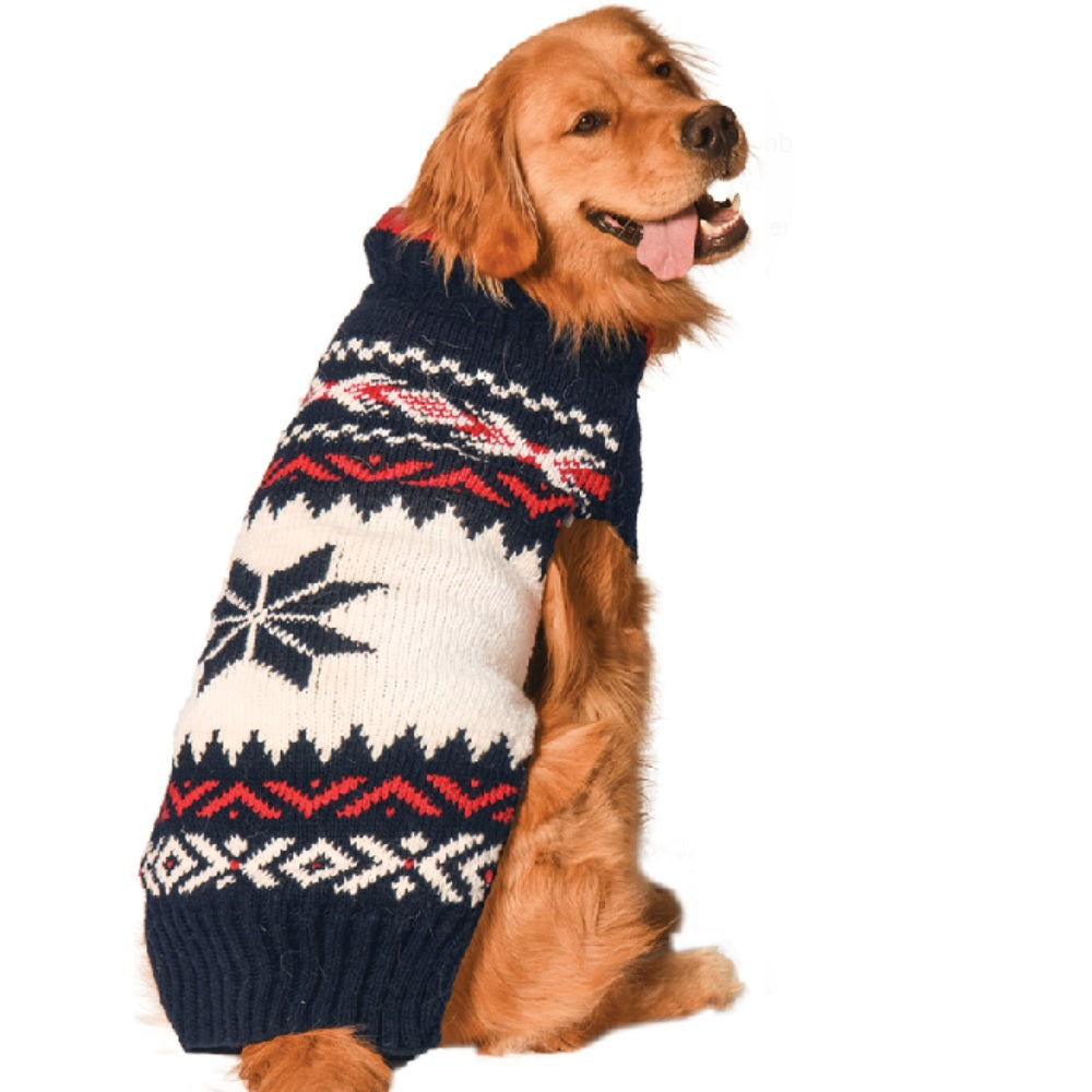 Chilly Dog Navy Vail Wool Dog Sweater