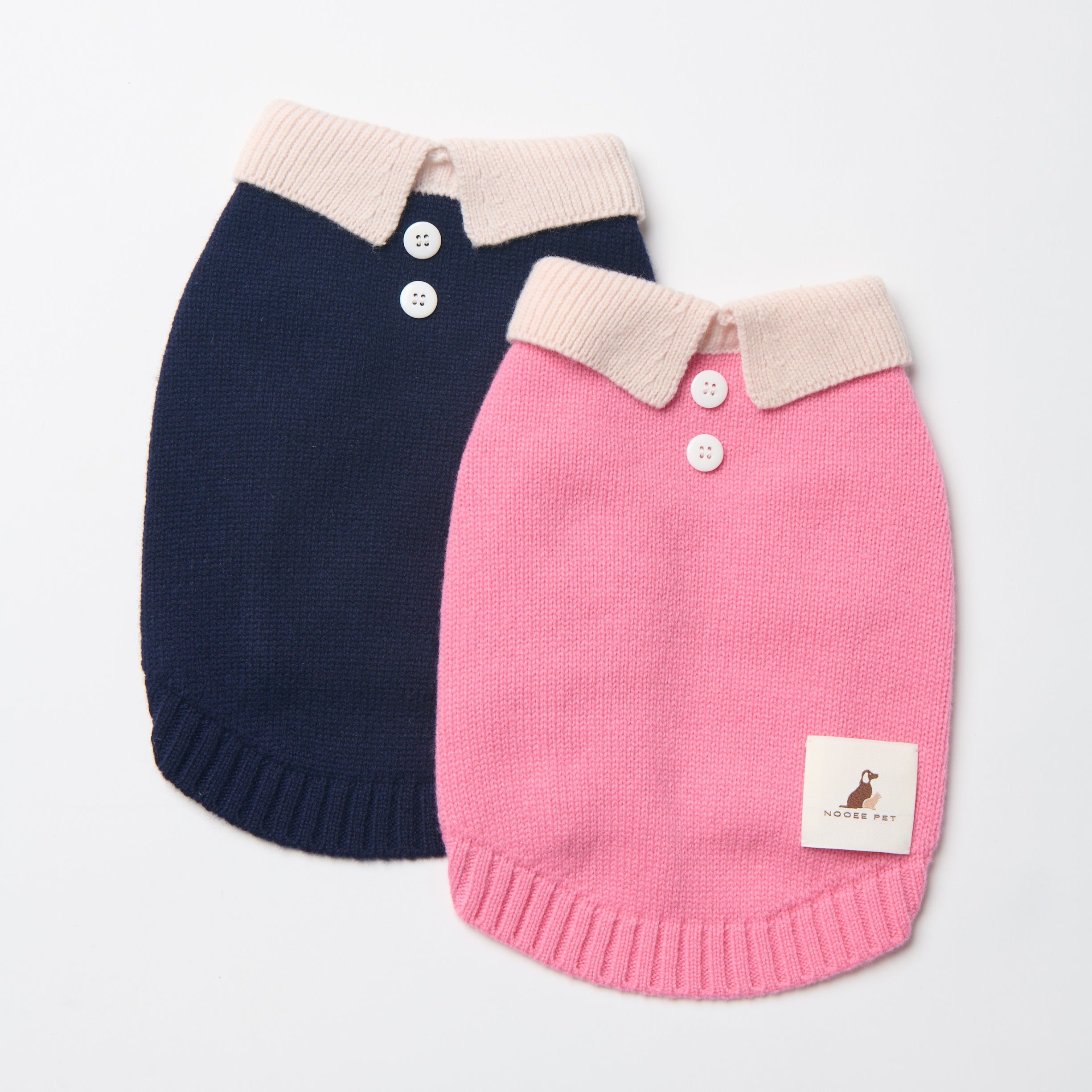Nooee Pet Polo Wool Sweater - 100% Wool Knit with Classic Collar