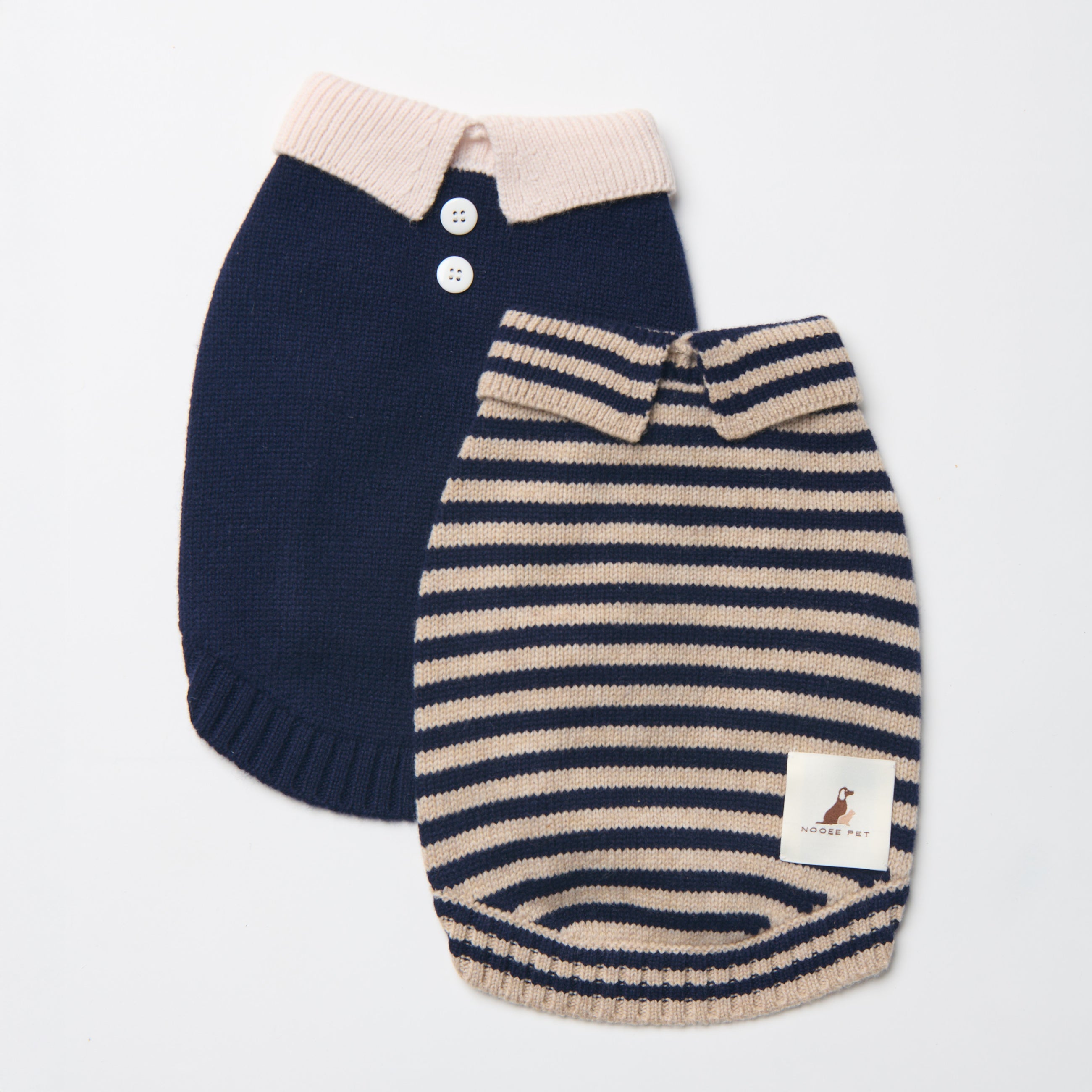 Nooee Pet Polo Wool Sweater - 100% Wool Knit with Classic Collar
