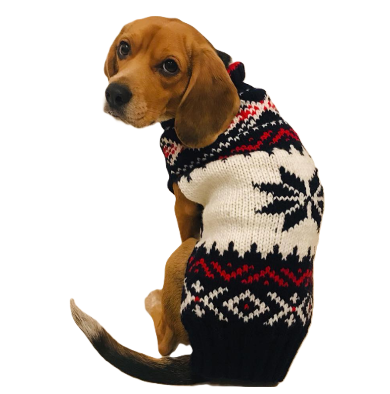 Chilly Dog Navy Vail Wool Dog Sweater
