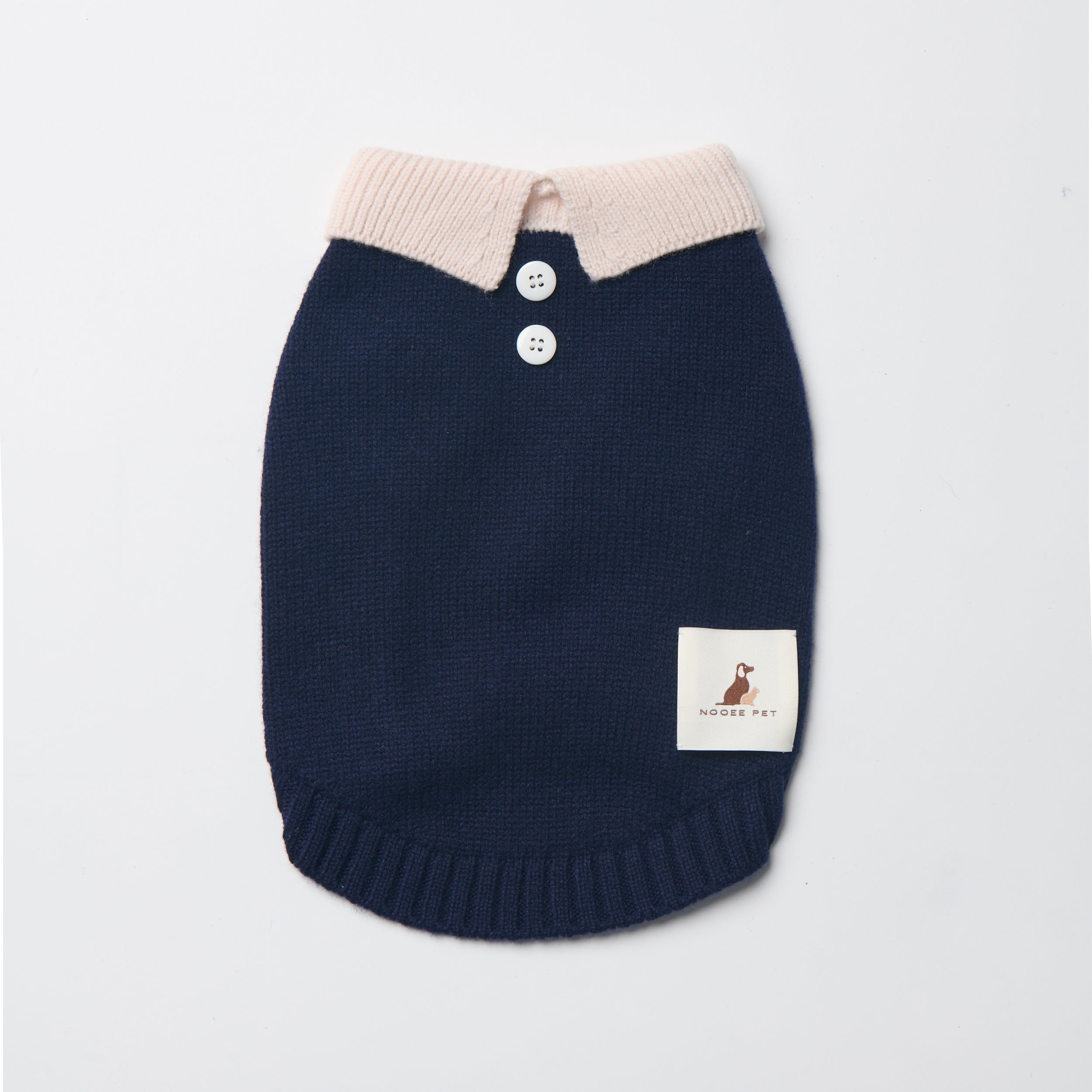 Nooee Pet Polo Wool Sweater – 100% Wool Knit with Classic Collar