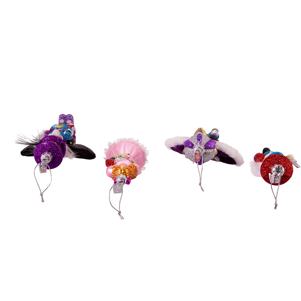 Kurt Adler 5-Inch Noble Gem Glass Nutcracker Suite Ornaments 4 Piece Set