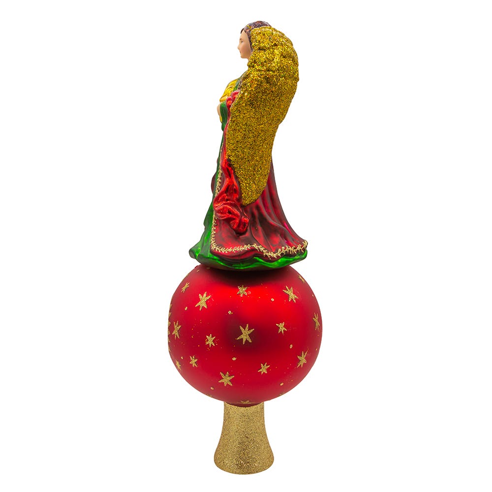 Kurt Adler 15.75-Inch Finial Angel Treetop With Reflector