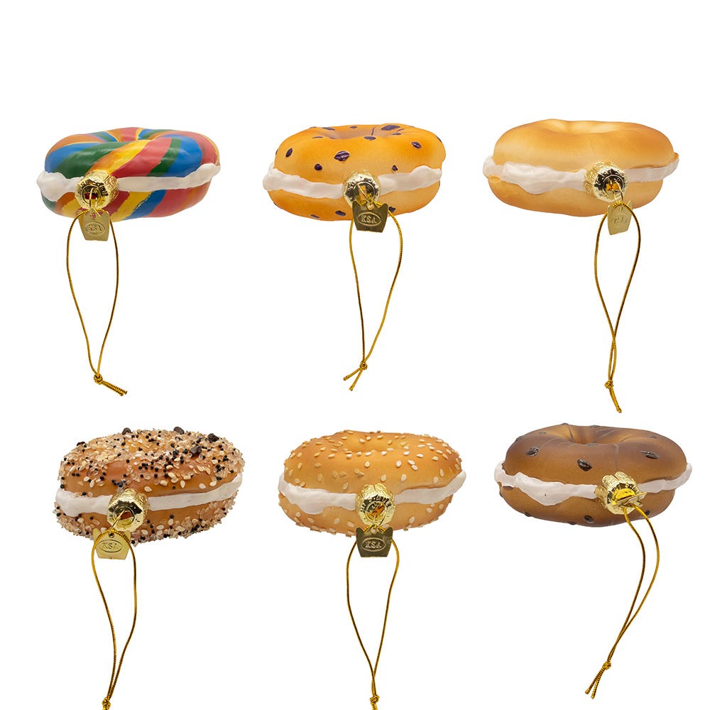 Kurt Adler 3" Noble Gems Glass Bagel Ornaments