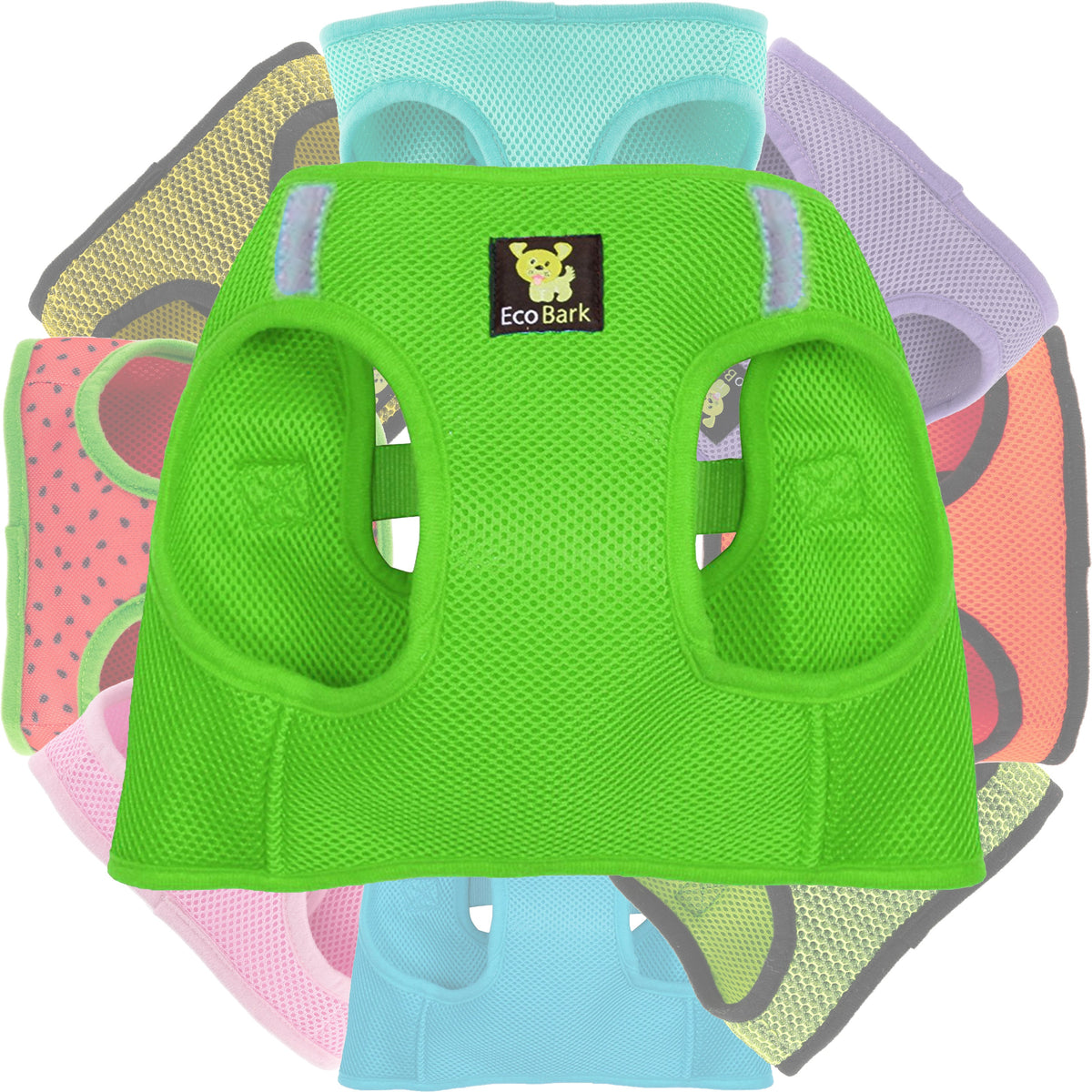 EcoBark – Lime Green Reflective Step-In Dog Harness