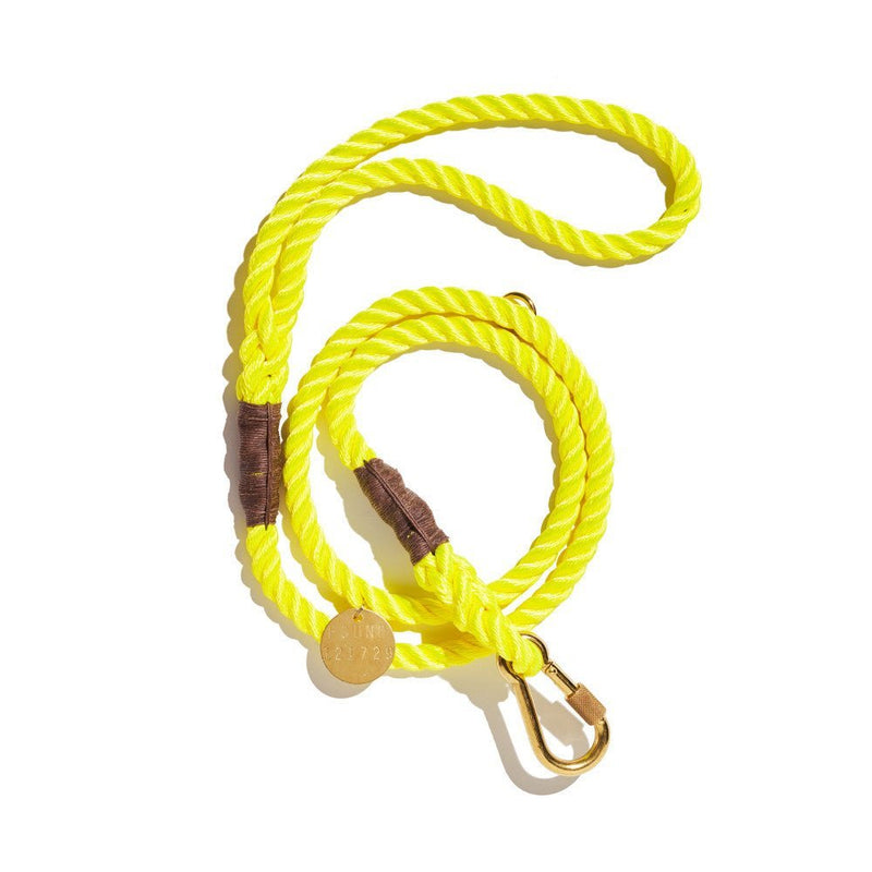 Neon Yellow Rope Leash, Standard