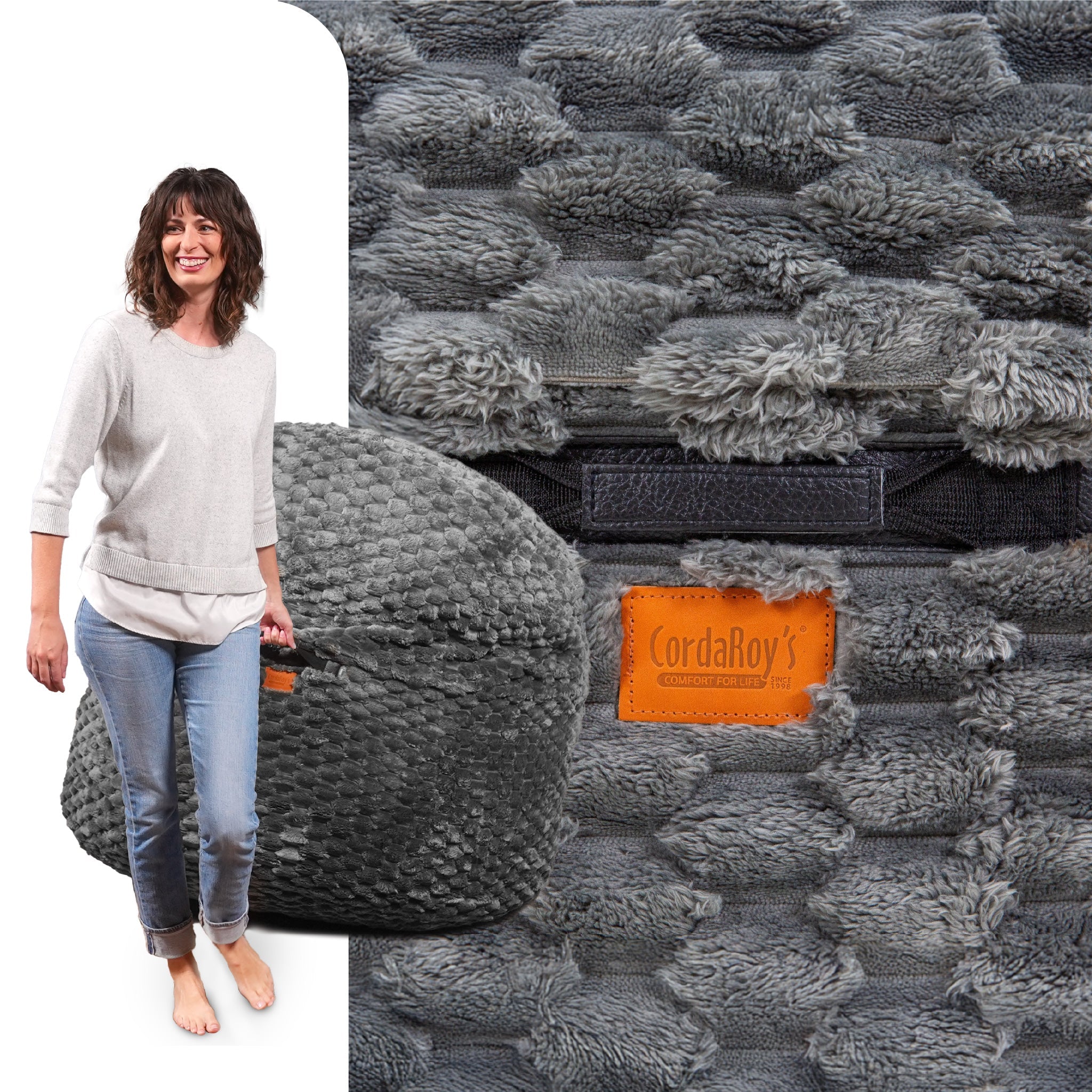 CordaRoy's King Cloud Fabric Nest Convertible Bean Bag Chair