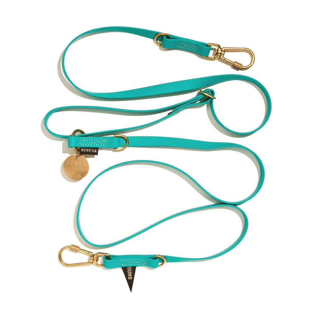 New! Water-Resistant Adjustable 7ft Leash, Aqua | Found My Animal