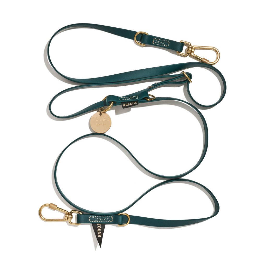 New! Water-Resistant Adjustable 7ft Leash, Hunter Green | Found My Animal