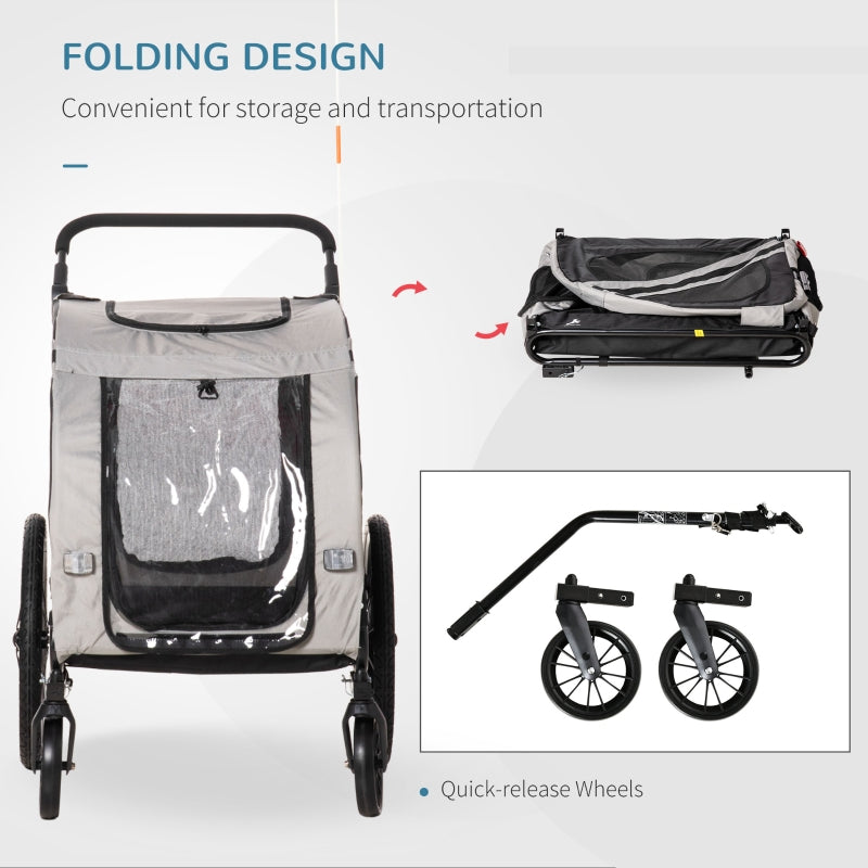 2-In-1 Pet Bike Trailer Stroller