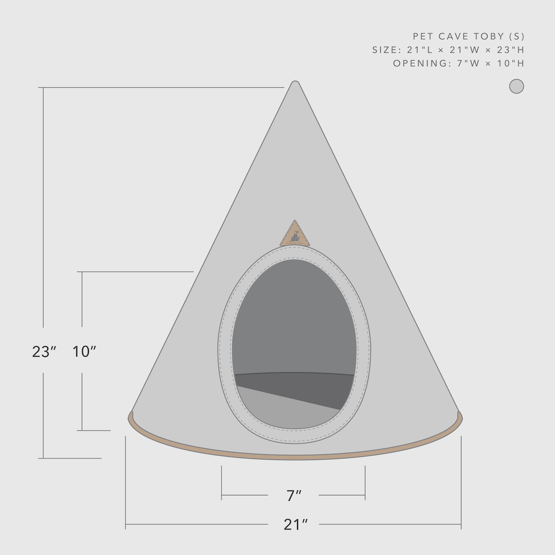 Nooee Pet Cave Toby (S)-Gray