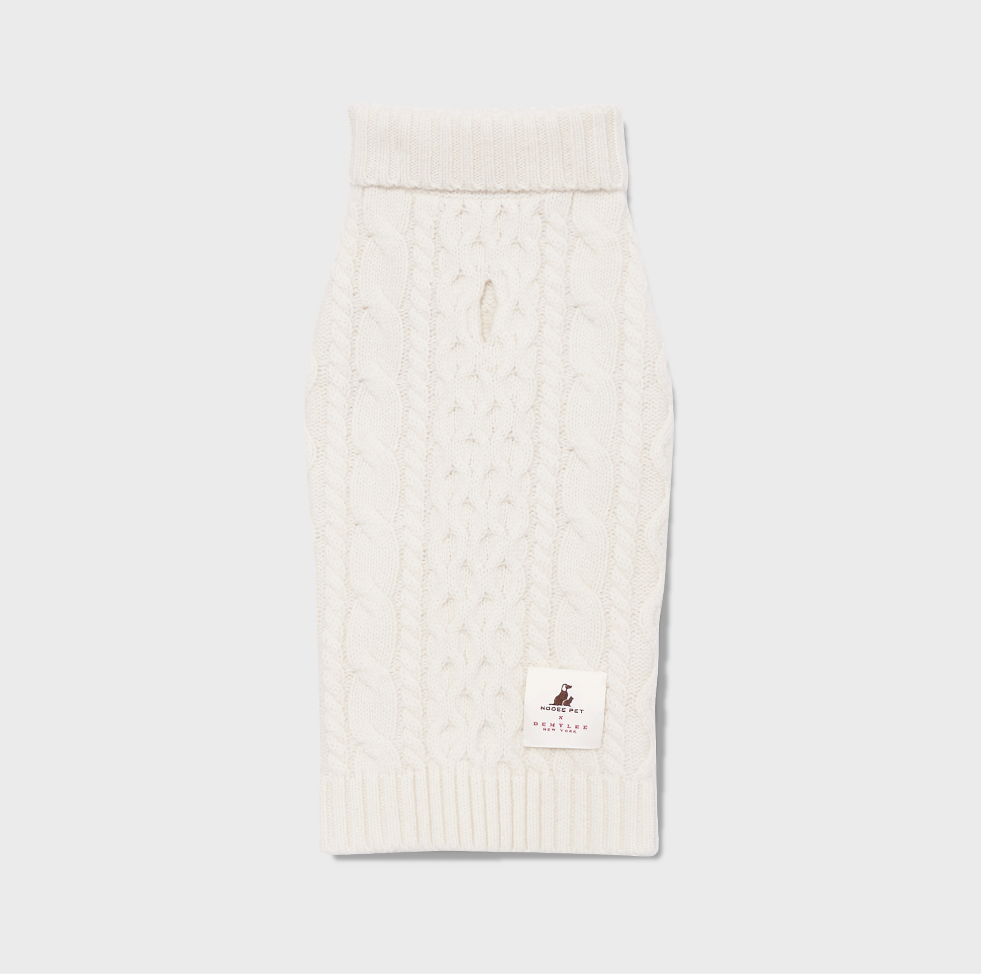 Nooee Pet Off White Wool Cable Sweater