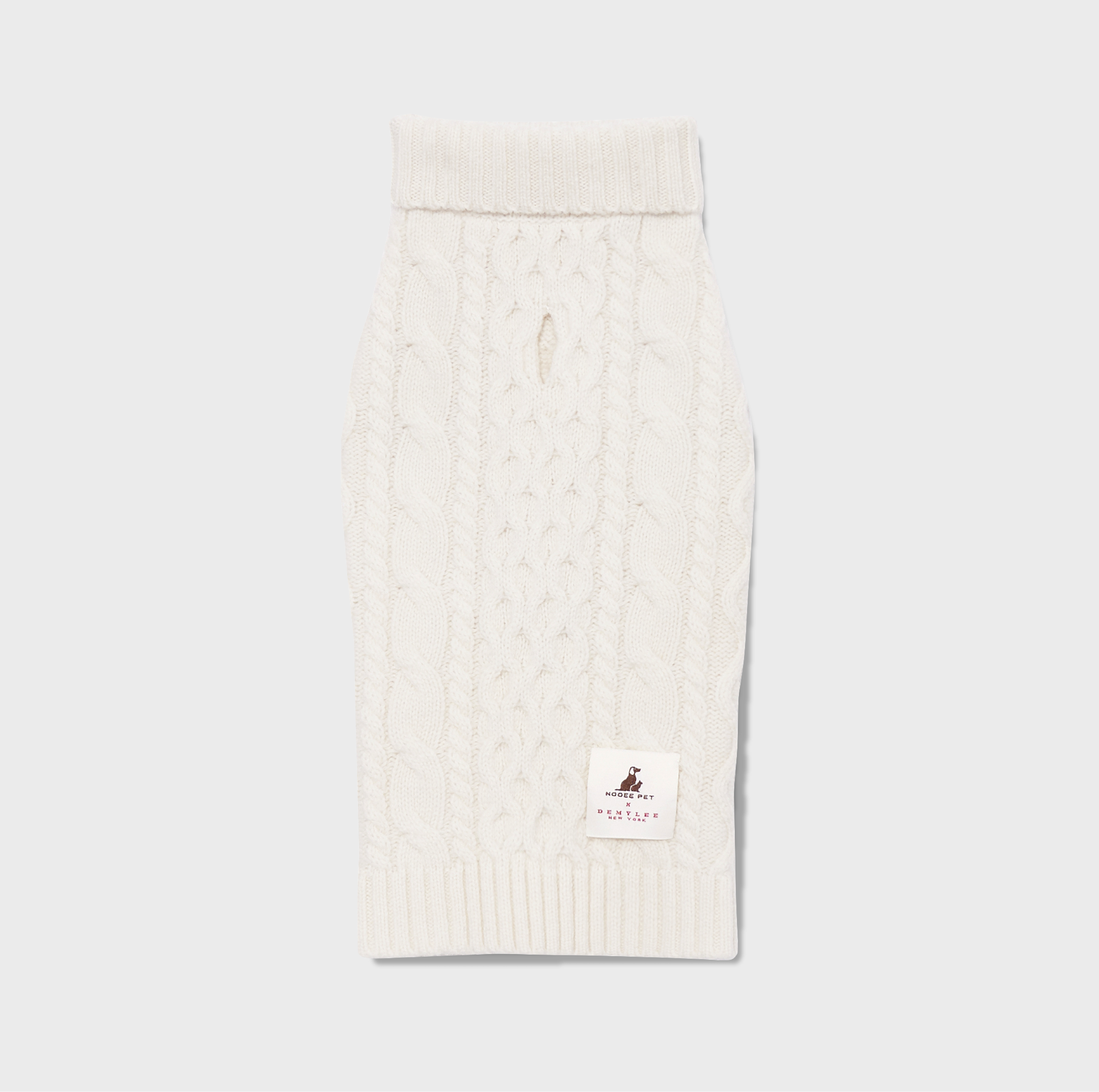 Nooee Pet Off White Wool Cable Sweater