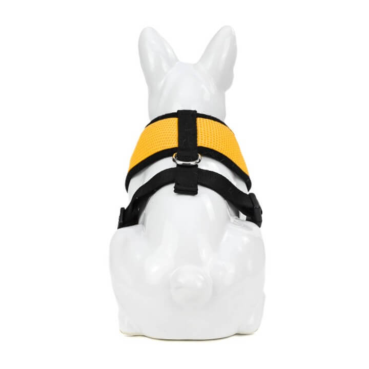 EcoBark Yellow Dog Harness - Over-the-Head Soft Mesh Dog Vest Halter for Small to Medium Dogs and Puppies