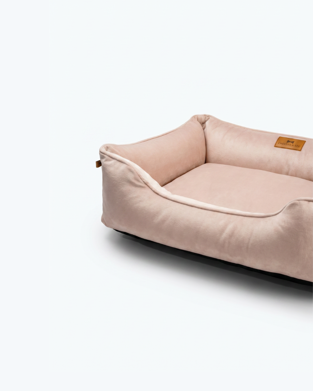 Chester & Lee Nude Pink Velvet Sleeper Dog Bed
