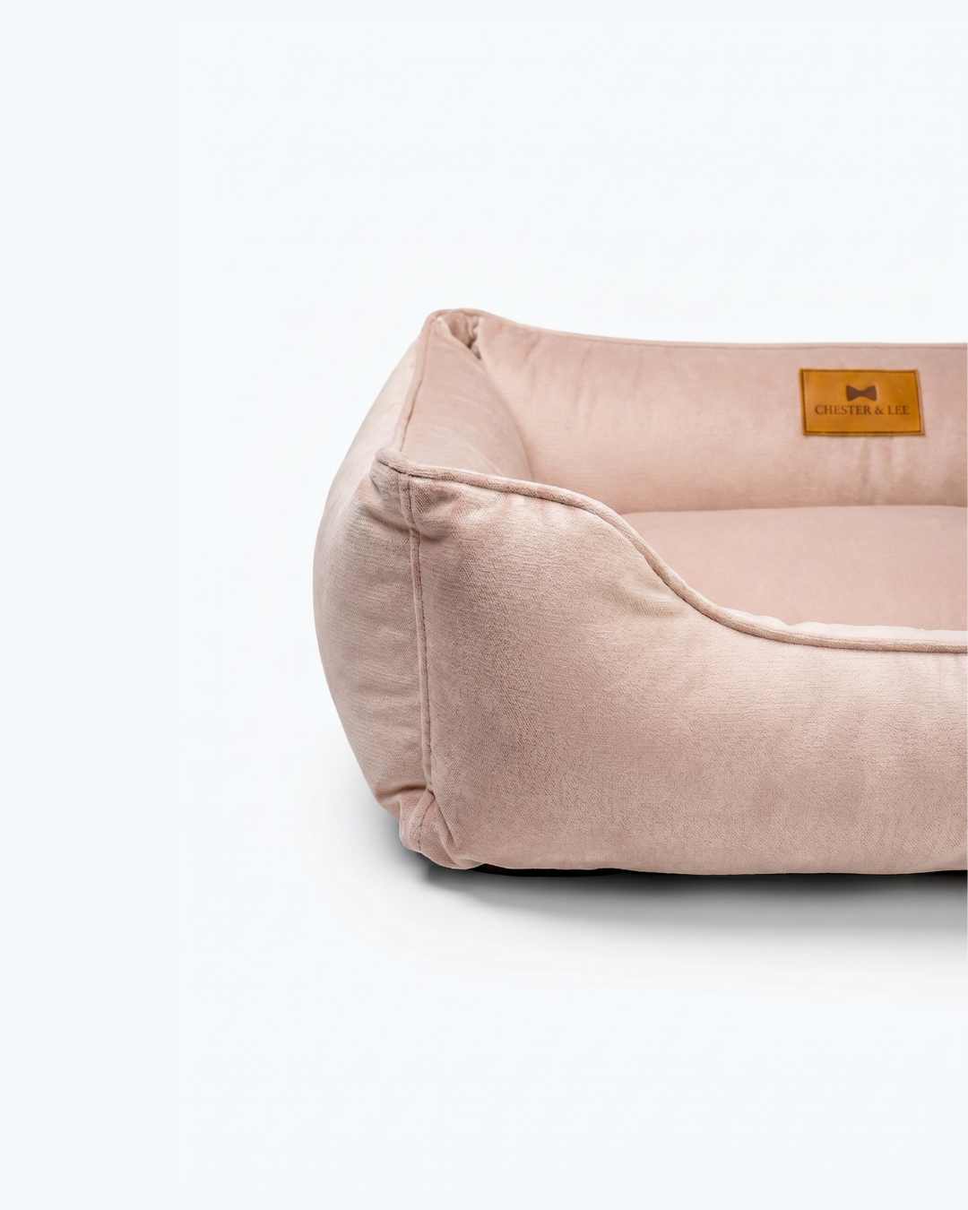 Chester & Lee Nude Pink Velvet Sleeper Dog Bed