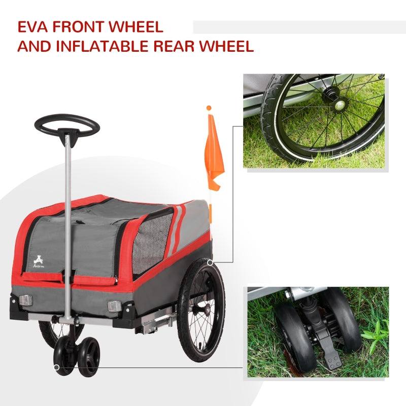 Pet Bike Trailer 2-in-1 Travel Stroller