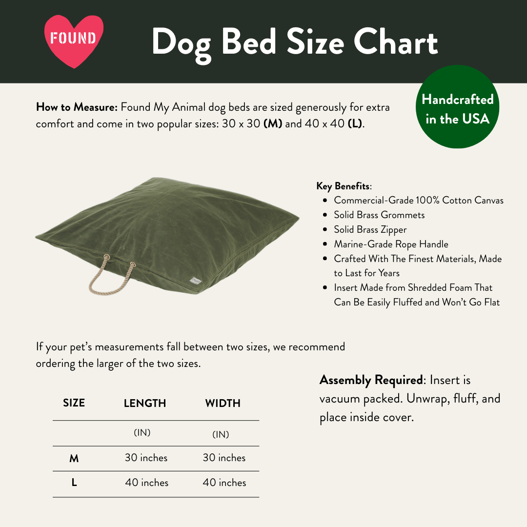 Olive Waxed Cotton Canvas Dog Bed