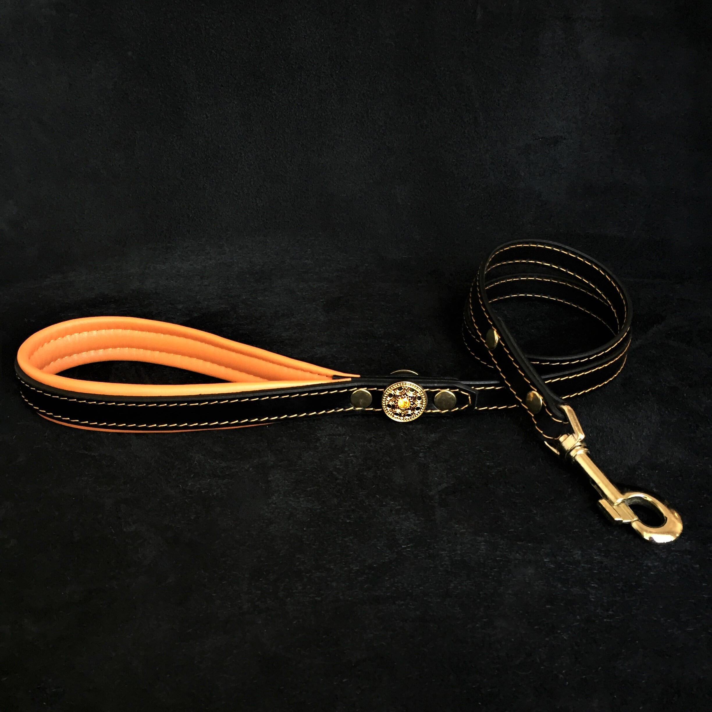 Bestia Dog Gear Genuine Leather Dog Harness - Black/M 