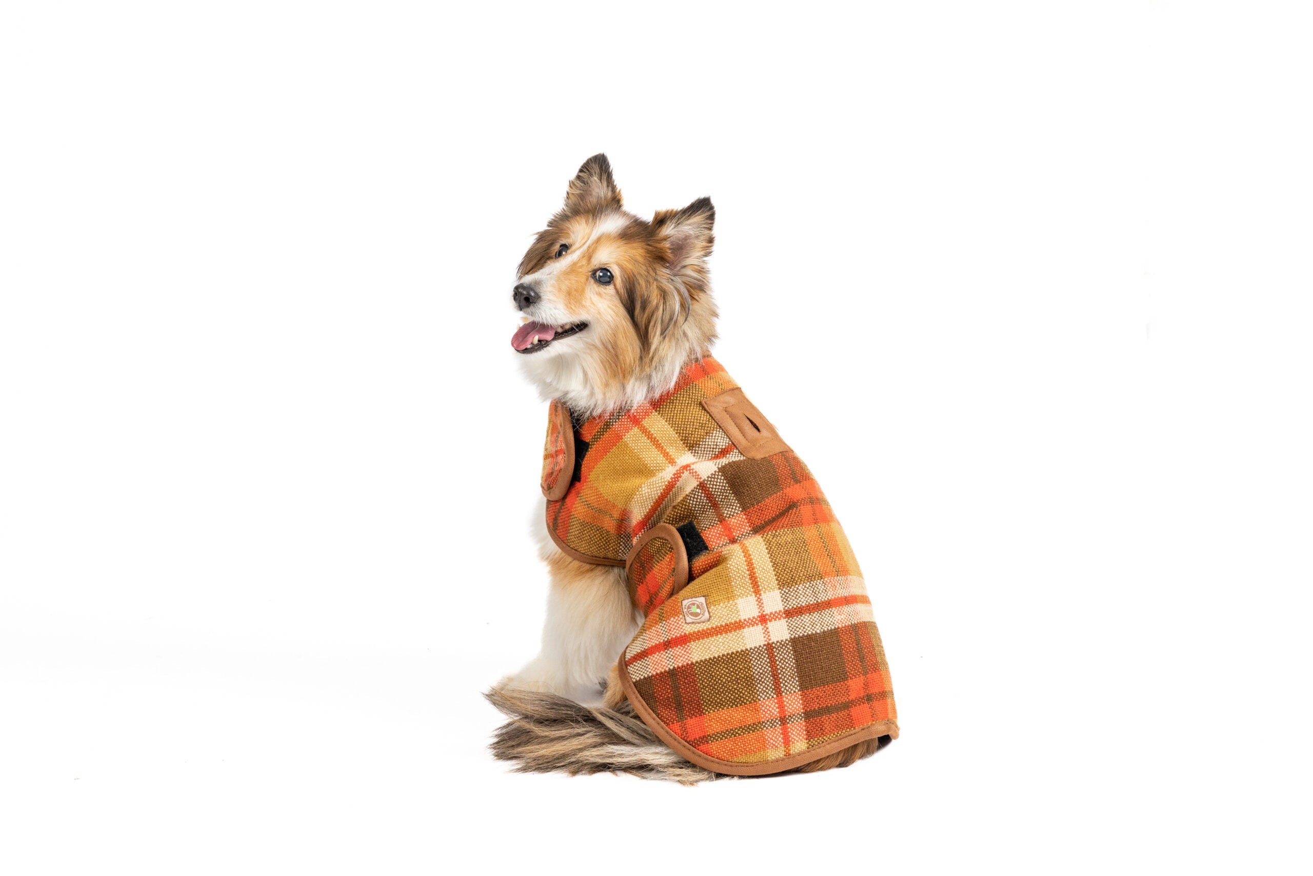 Rust Plaid Dog Coat