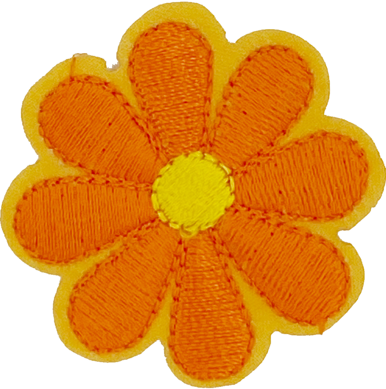 Orange Daisy 8 Petal Flower - Patch