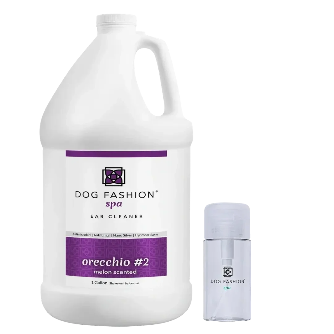 Dog Fashion Spa Orecchio #2 Melon Scented Ear Cleaner Gallon With Free Ear Cleaner Bottle