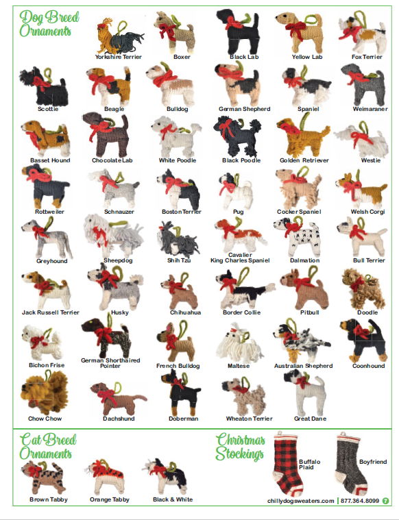 Chilly Dog Boxer Wool Ornament