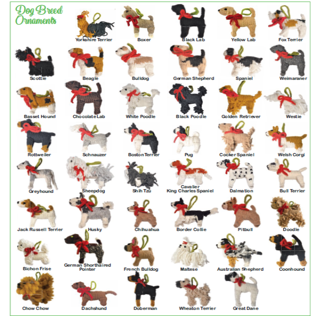 Chilly Dog 60 Pack Wool Cat and Dog Ornaments