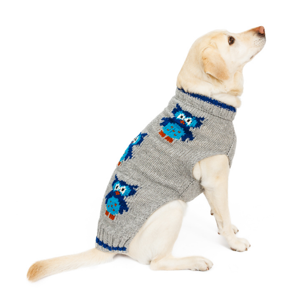 Chilly Dog Owl Wool Dog Sweater