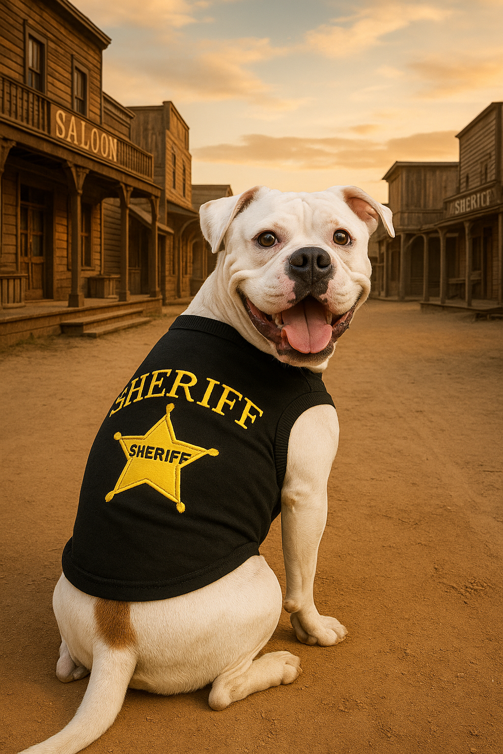 Parisian Pet Sheriff Dog T-Shirt-Black