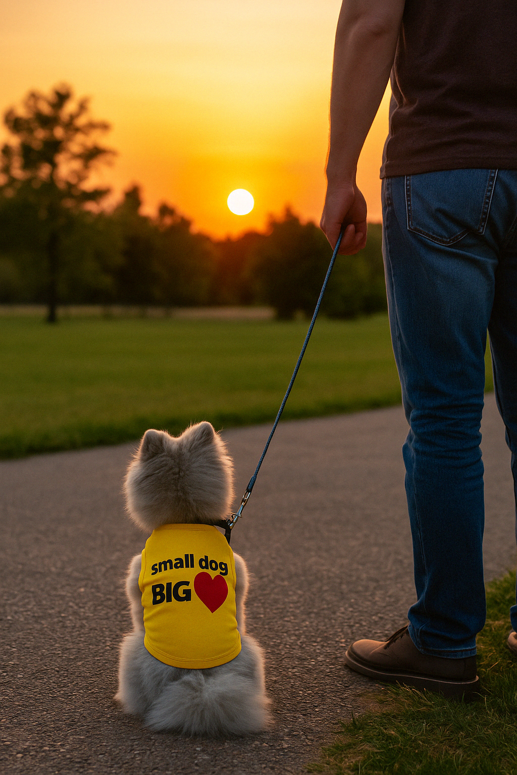 Parisian Pet Big Heart Slogan Dog T-Shirt-Yellow