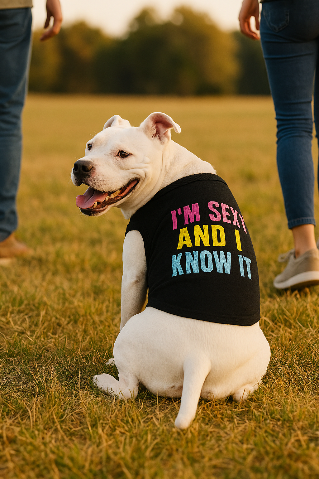 Parisian Pet Sexy and I Know It Dog & Cat Shirt  Humorous Embroidered Novelty Pet Apparel, Comfortable & Stylish  Black