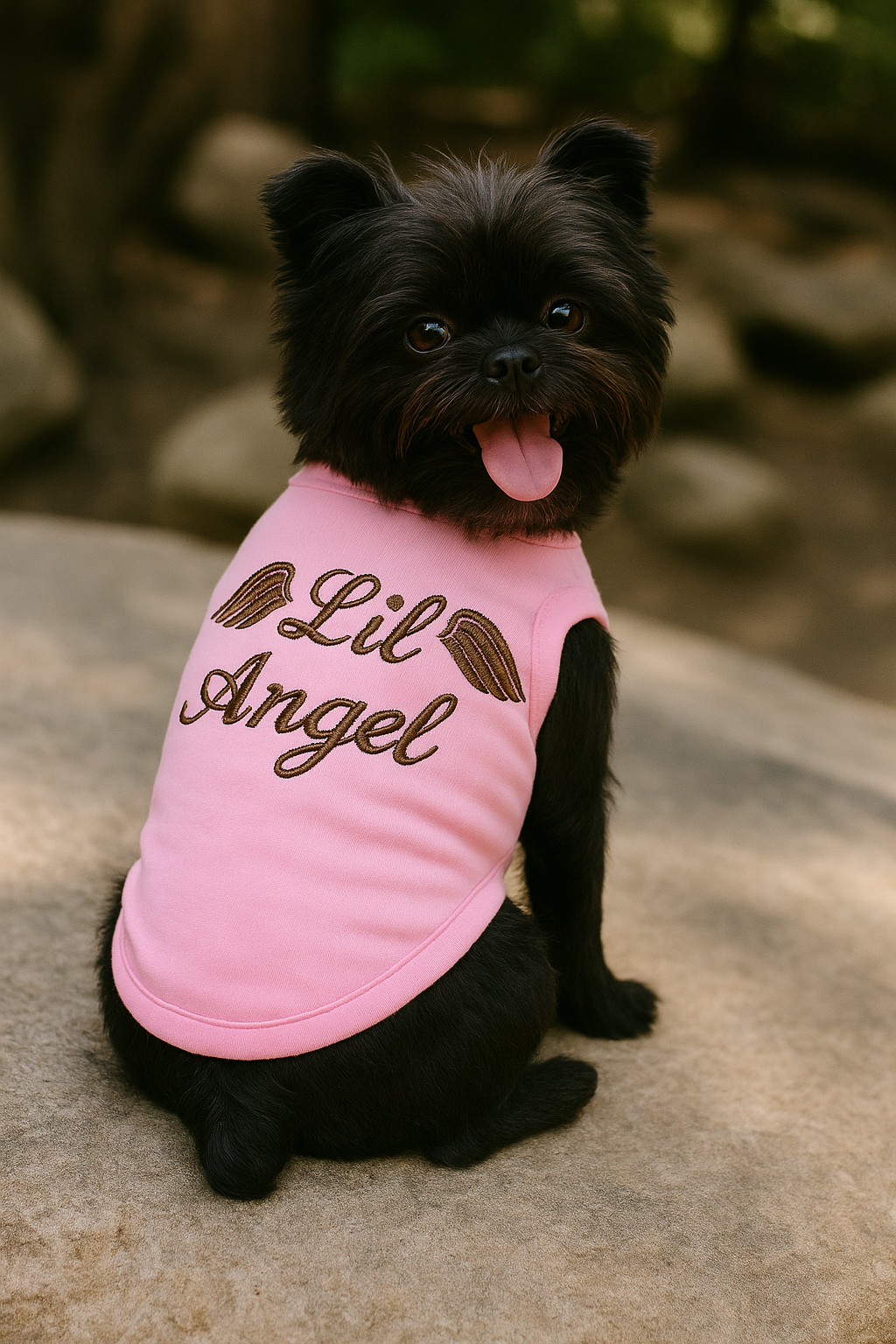 Parisian Pet Lil Angel Dog & Cat T-Shirt  Cute Embroidered Cotton, Comfortable & Stylish  Pink