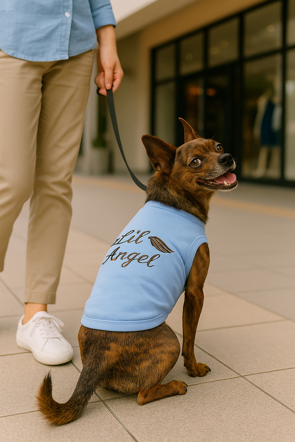 Parisian Pet Lil Angel Dog T-Shirt-Light Blue
