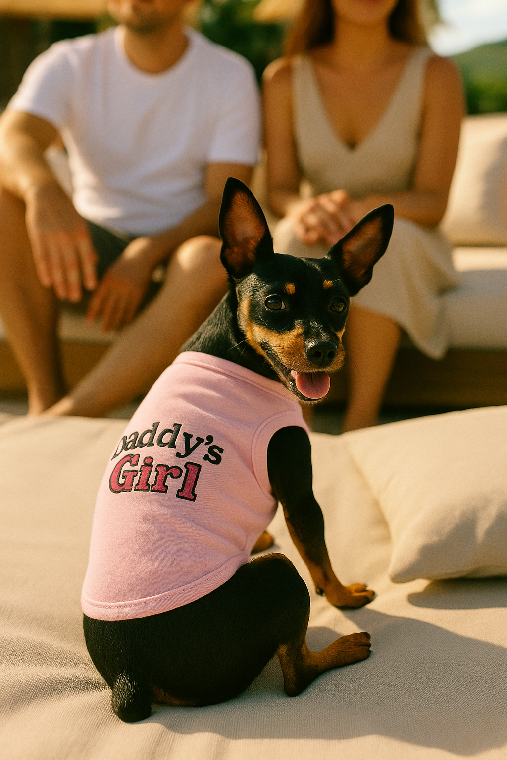 Parisian Pet Daddys Girl Pet Shirt - Dog Fashion Shirt for Dogs & Cats, Pink-Valentines Day