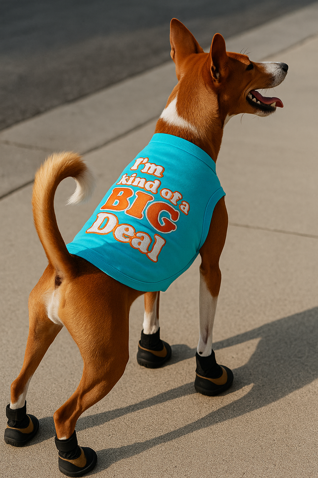 Parisian Pet Im Kind of a Big Deal Humorous Dog Shirt  Embroidered Graphic Pet T-Shirt for Dogs & Cats, Light Blue