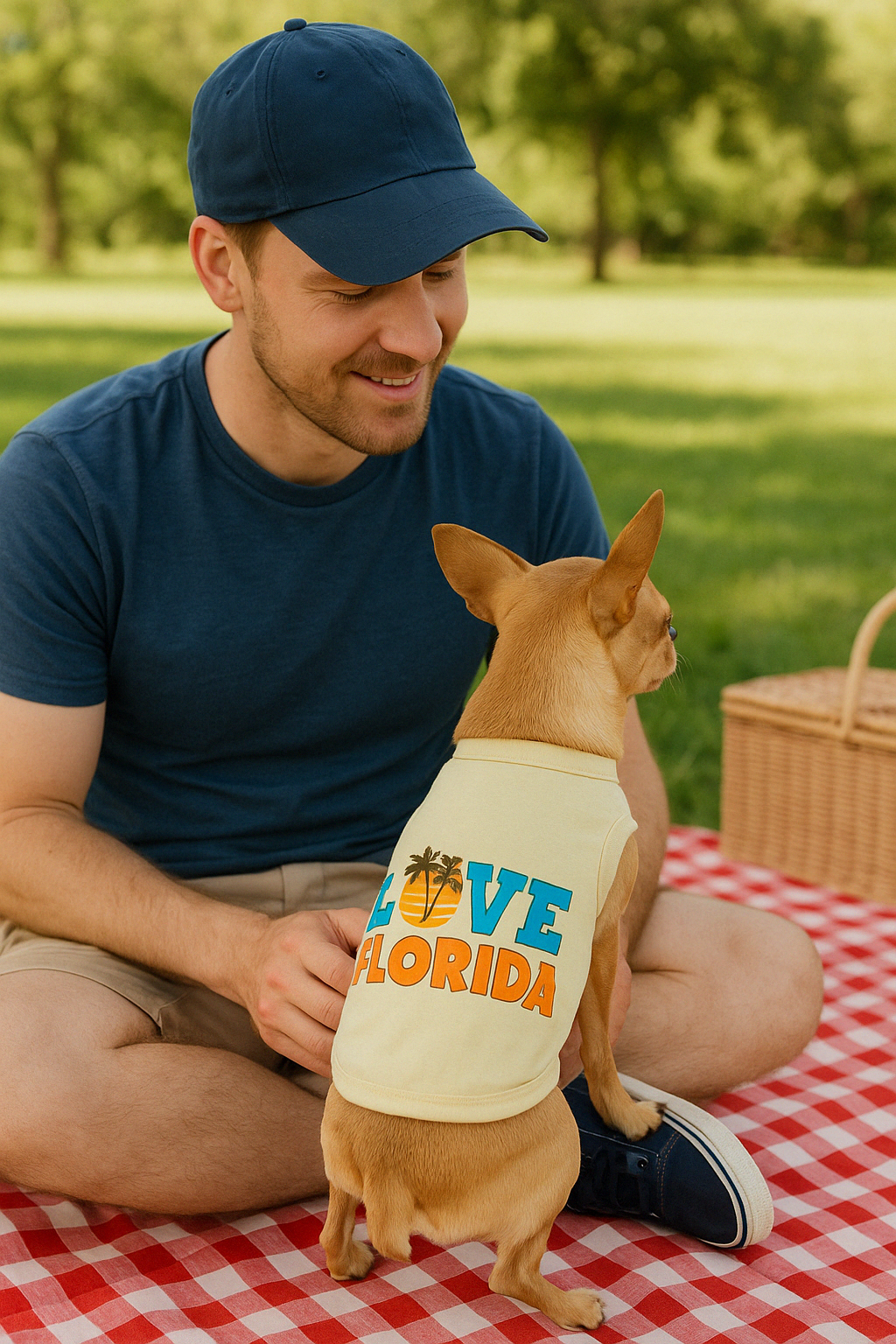 Parisian Pet Love Florida Pet Apparel  Trendy Florida Pride Dog Shirt for Small Dogs & Cats, Yellow