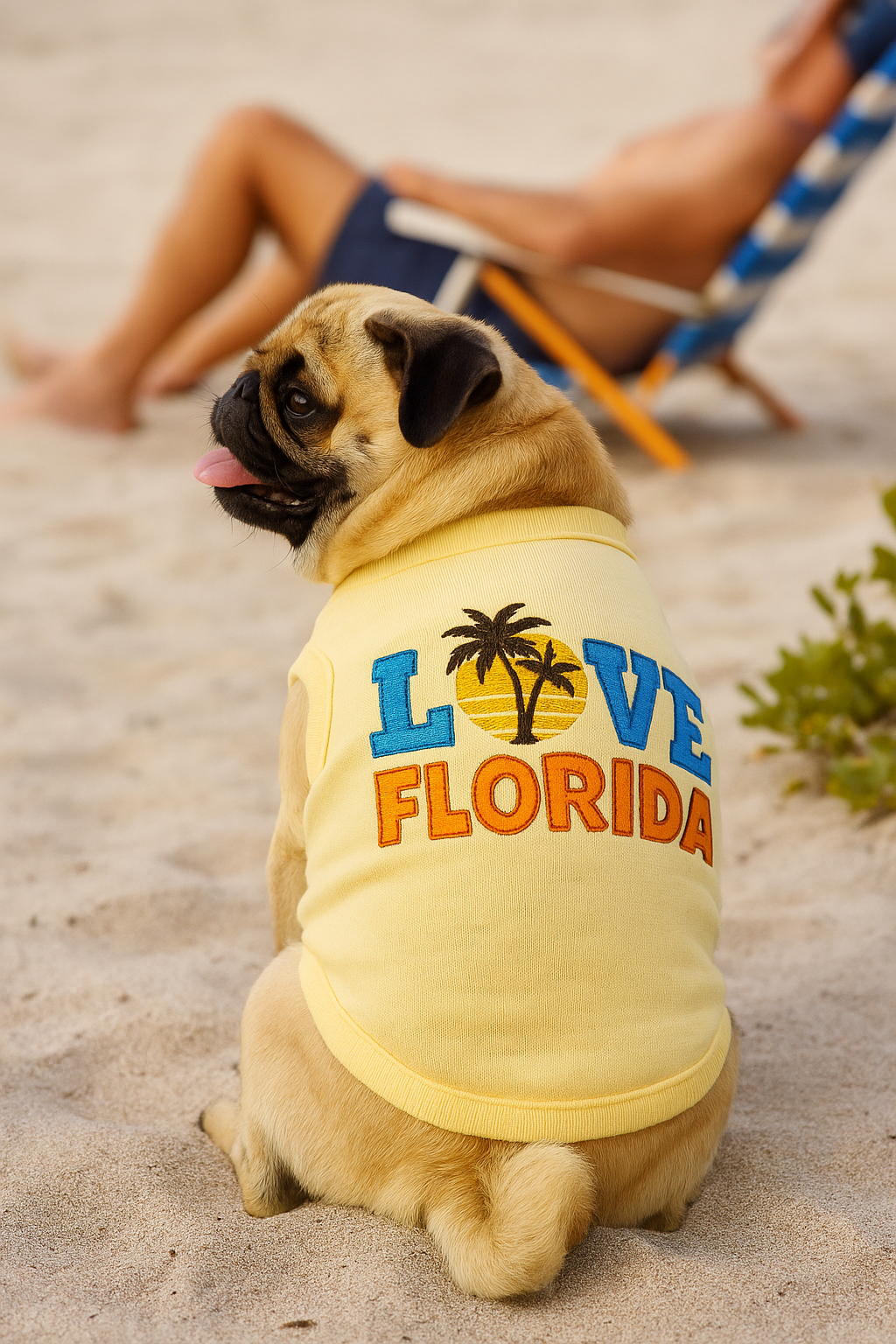 Parisian Pet Love Florida Pet Apparel  Trendy Florida Pride Dog Shirt for Small Dogs & Cats, Yellow