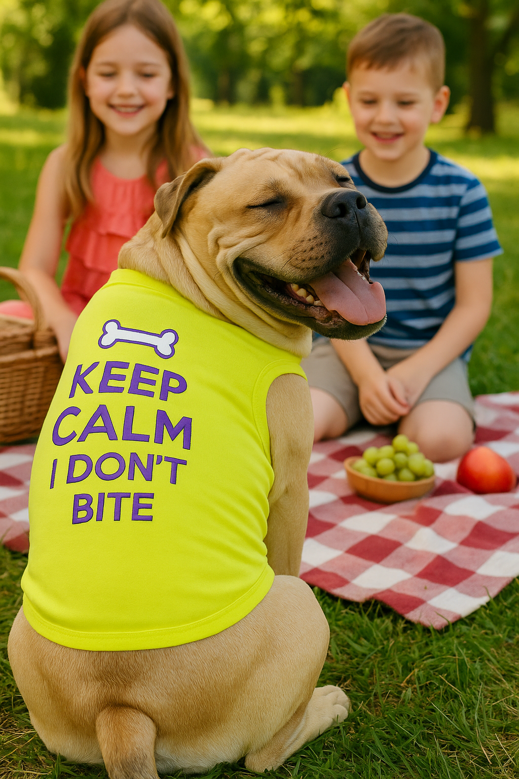 Parisian Pet Keep Calm T-Shirt for Dogs & Cats  Fun & Relaxing Pet Apparel, Light Green