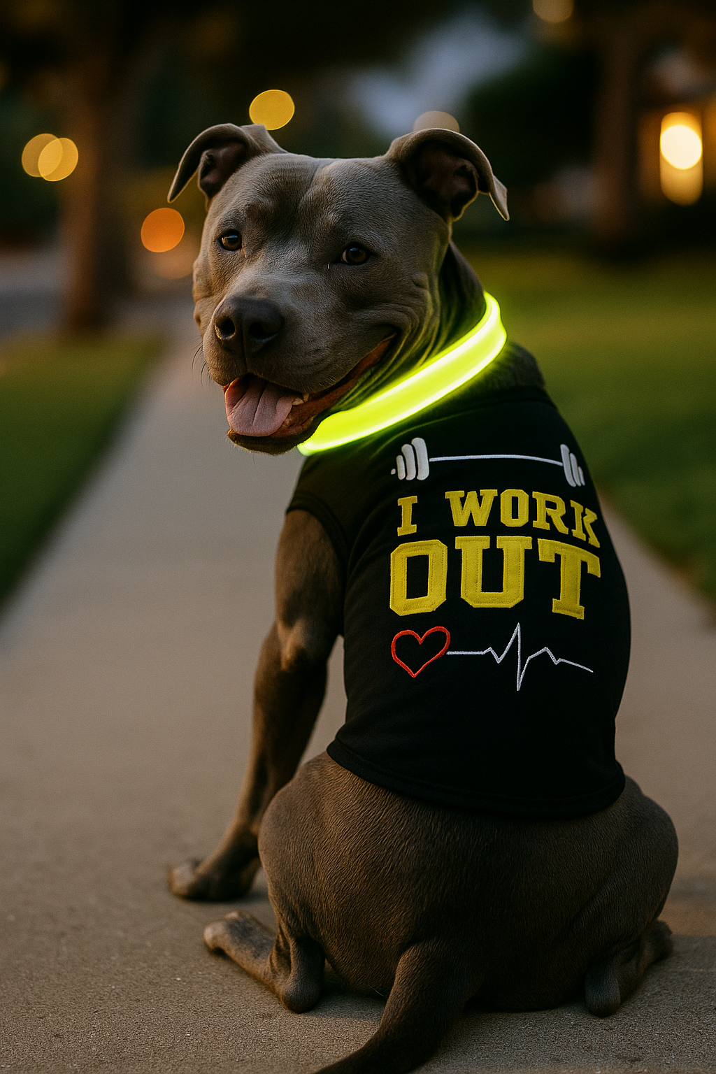 Parisian Pet I Work Out Trendy Dog Apparel-Black