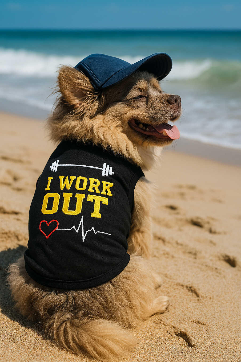 Parisian Pet I Work Out Trendy Dog Apparel  Playful Slogan Dog Shirt for Dogs & Cats, Black