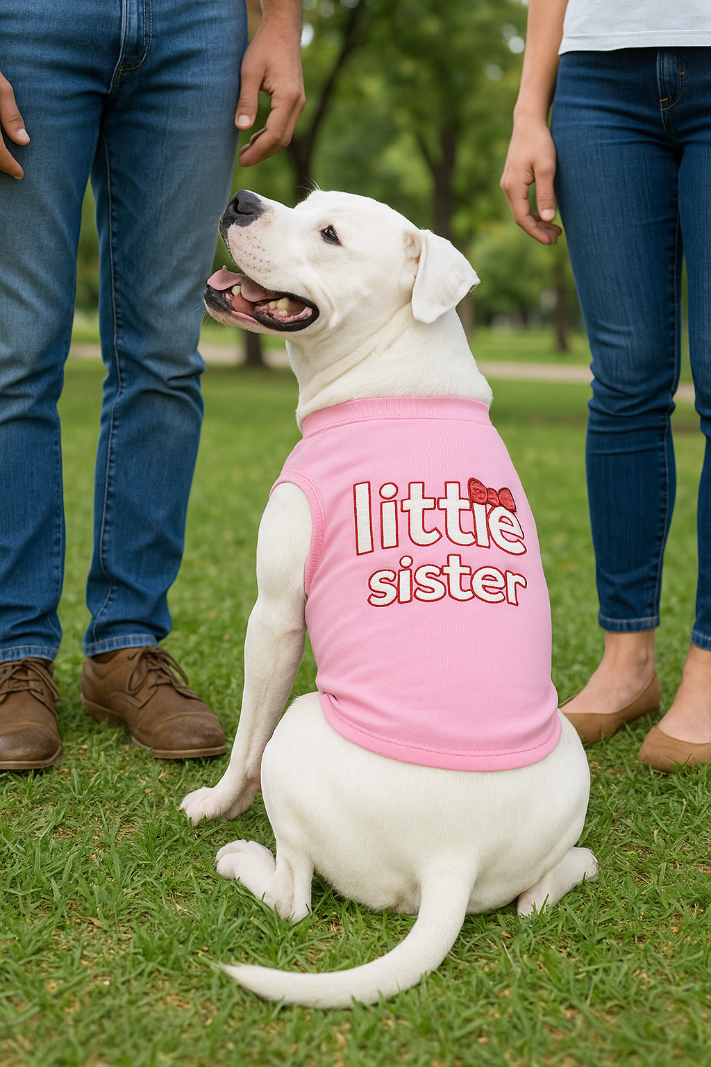 Parisian Pet Little Sister Pet Shirt - Cute Dog Fashion Shirt for Dogs & Cats, Pink